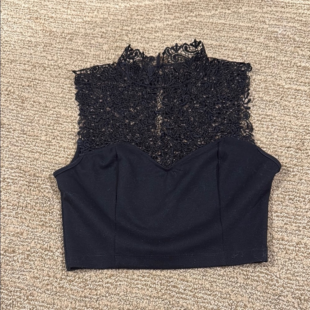 Elegant Black Lace Women's Top